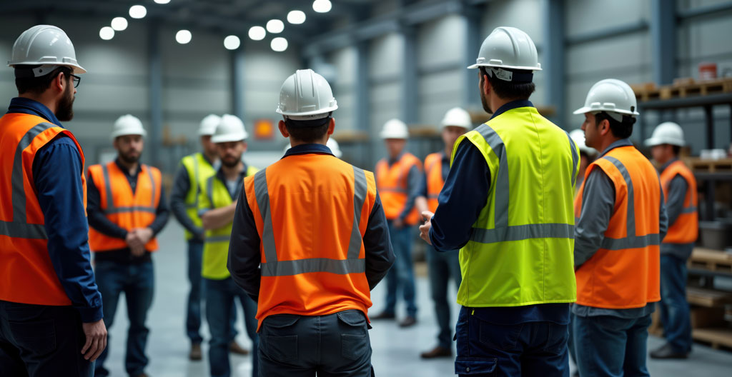 Animation quart d'heure sécurité engageante avec démonstration d'équipement de protection